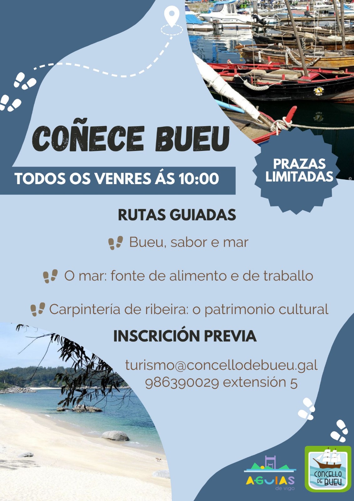 O Concello de Bueu organiza rutas guiadas para coñecer a vila e a súa historia mariñeira.